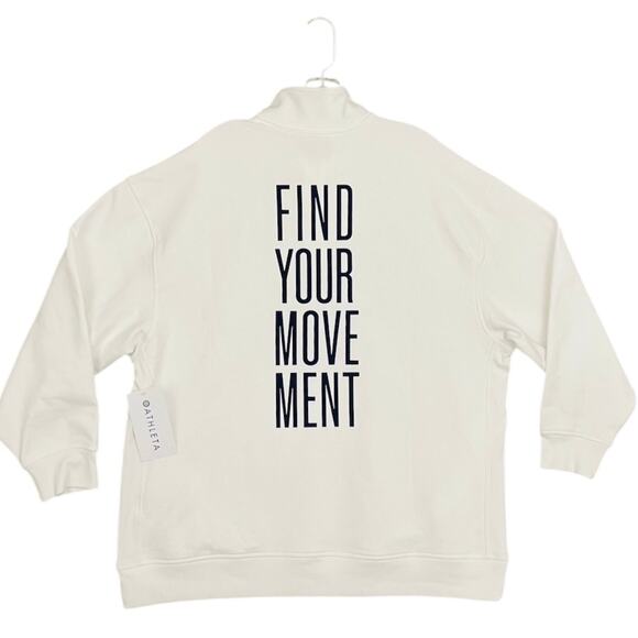 ATHLETA NWT Power Of She Forever Fleece 1/4 Zip Up White Sweatshirt Hoodie Small - Picture 7 of 12
